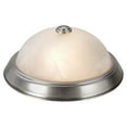 thumbnail image 2 of 11 in. 2-Light Brushed Nickel Flushmount with White Alabaster Glass Diffuser, 2 of 3