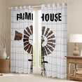 thumbnail image 2 of Farmhouse 30%-50% Blackout Curtains Windmill Vintage Decor Curtains Wooden Plank Barn Door Curtains & Drapes, Southern Schrute Farms Window Curtains 2 Panels, 52Wx84L, 2 of 6