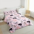 thumbnail image 3 of Castle Fairy Cute Cats Bedding Comforter Set 2pcs for Preppy Child,Chic Floral Flowers Twin Comforter Sets Microfiber,Kawaii Animal Breathable Bedding Set,Ultra Soft Home Decor,Reversible, 3 of 8