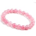 thumbnail image 1 of LiZiFang 12mm Pink Natural Rose Quartz Crystal Round Bead Stretch Bracelet, 1 of 3