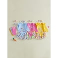 thumbnail image 3 of BemeyourBBs Newborn Baby Girl My 1st Easter Outfit Long Sleeve Letters Romper with Eggs Print Ruffle Skirt Set Headband Socks 4pcs Spring Easter Clothes, 3 of 9