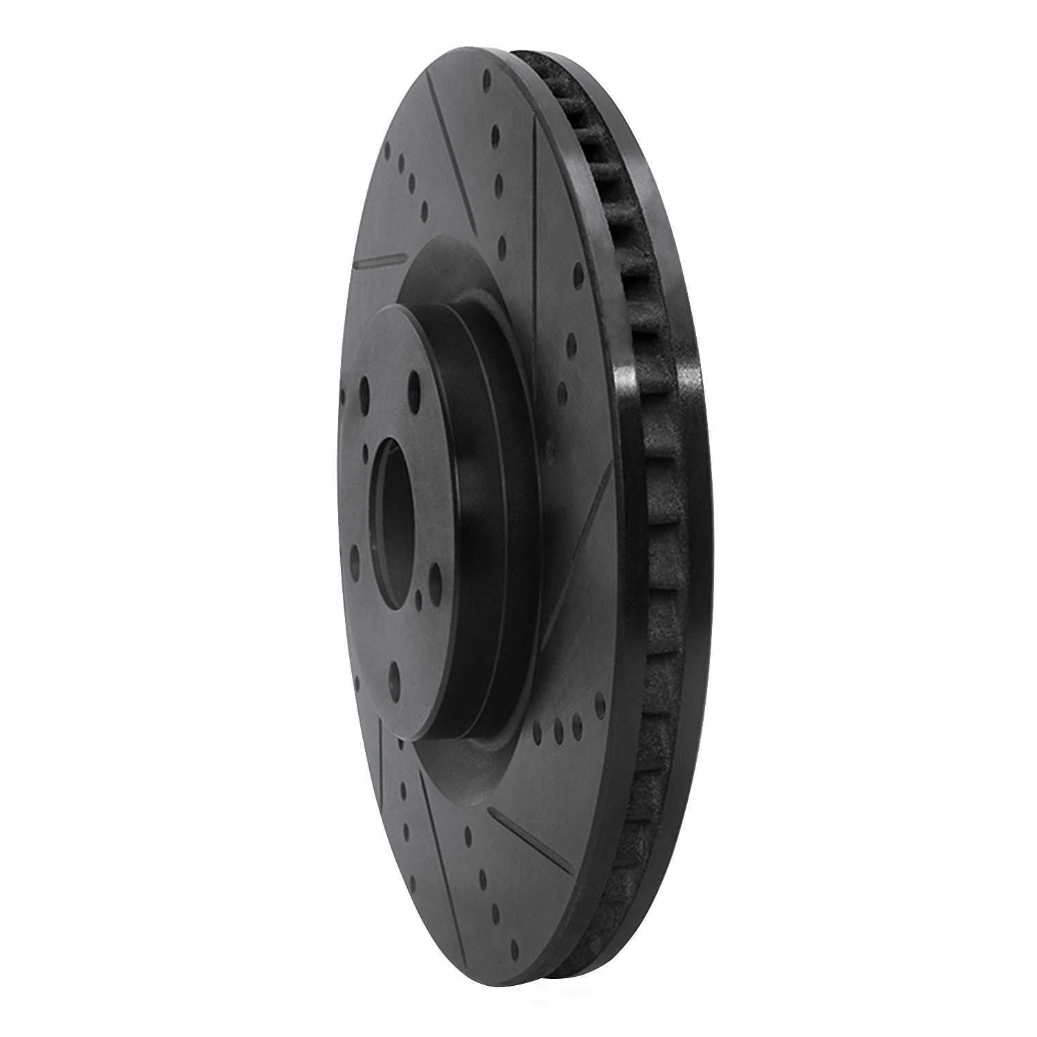 Dynamic Friction Company 633-75028D DFC Brake Rotor - Drilled And Slotted - Black