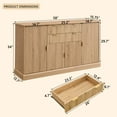 thumbnail image 2 of SinCiDo 58" Fluted Chest of Drawer, Wood Dresser with 2 Drawer and 4 Doors, Modern Storage Cabinet for Living Room, Bedroom, 2 of 6