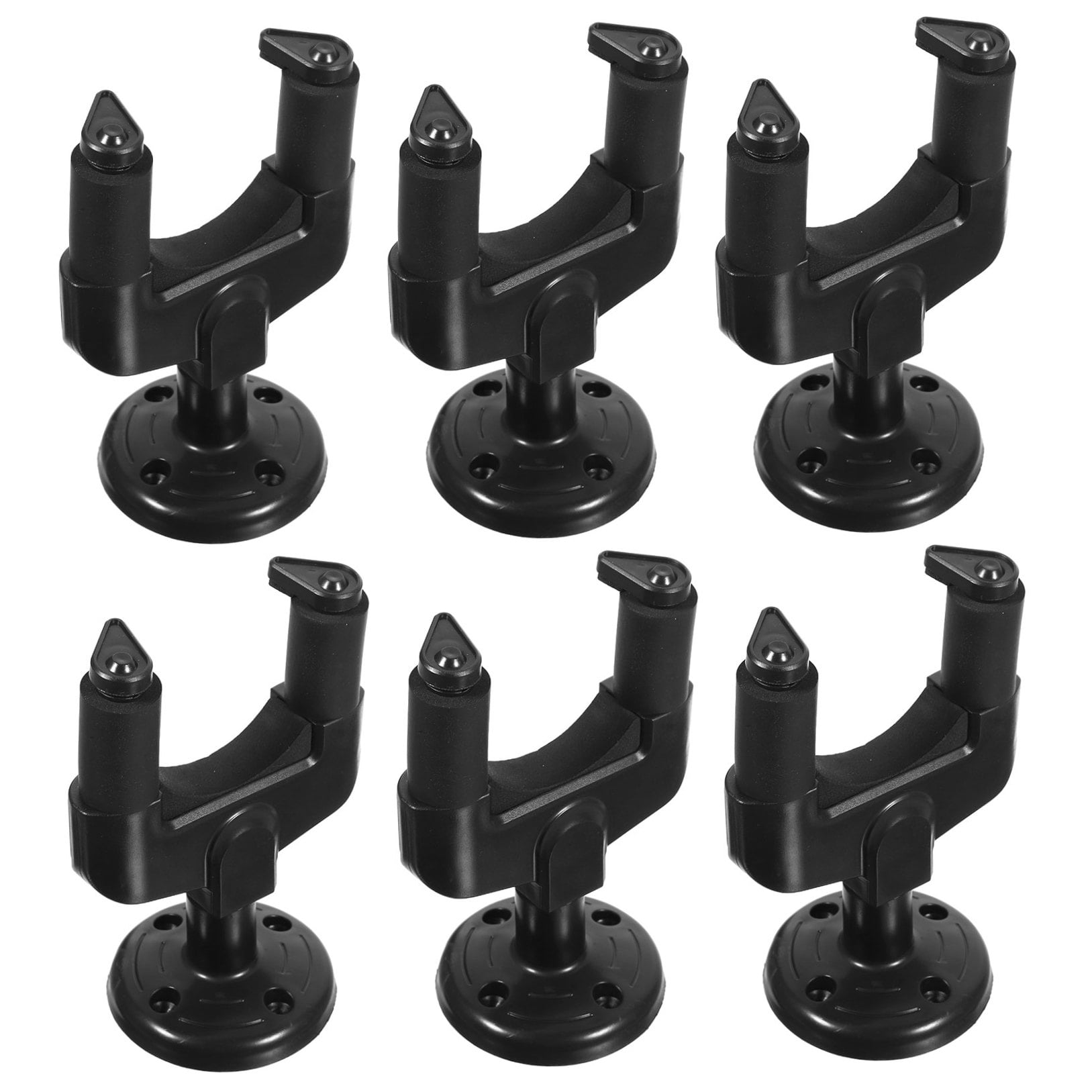PBPBOX 6Pcs Ukulele Wall Mounts Crafted from Black Rubber for Safe Instrument Storage