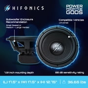 Hifonics ELITE 15” Car Mount Subwoofer Dual Voice Coil Car Audio Speaker 3000 Watts, Black