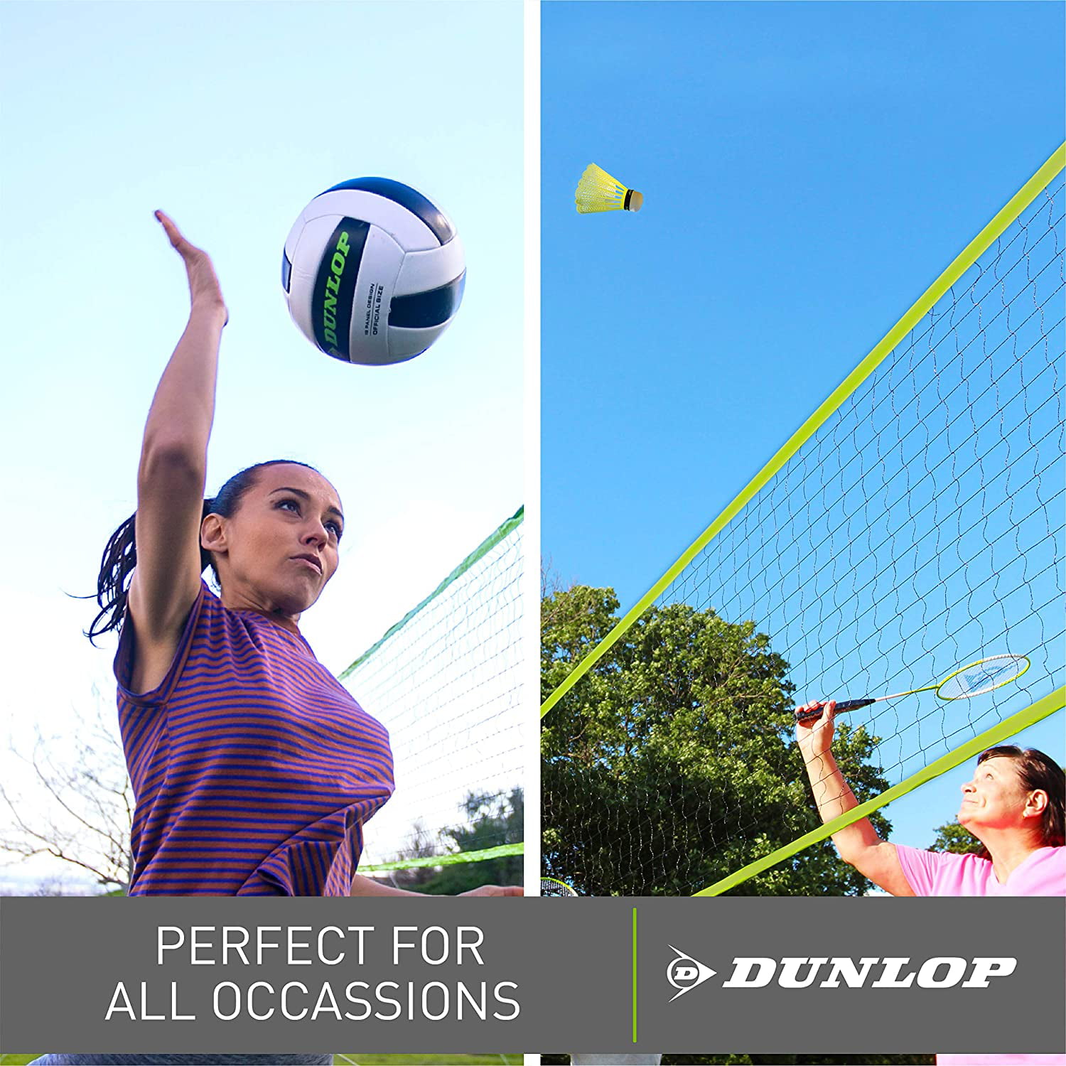 11-Piece Outdoor Backyard Part... Details about   DUNLOP Outdoor Volleyball Badminton Lawn Game 