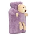 thumbnail image 1 of Warm Water Bag, Multifunctional Hot Water Bag Soft Flannel PVC Material 1000ml Capacity  For Homes Brown,Purple, 1 of 8