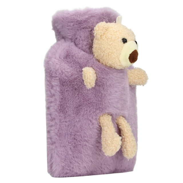 Warm Water Bag, Hot Water Bag Soft Flannel Cute Cartoon Multifunctional For Homes Brown,Purple