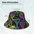 thumbnail image 3 of KLL Neon Bar Drinks Bucket Hat for Women Men Packable Travel Beach Sun Hat Outdoor Rave Accessories Reflective Fisherman Cap, 3 of 7