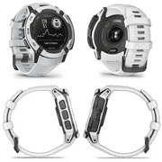 Garmin Instinct 2X Solar Rugged GPS Smartwatch, Whitestone with Power Glass Lens, LED Flashlight