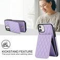 thumbnail image 6 of Crossbody Wallet Case for iPhone 11, Purse Magnetic Clasp RFID Blocking Card Holder, Elegant PU Leather Flip Kickstand Shockproof Protective Cover for iPhone 11, Purple, 6 of 8