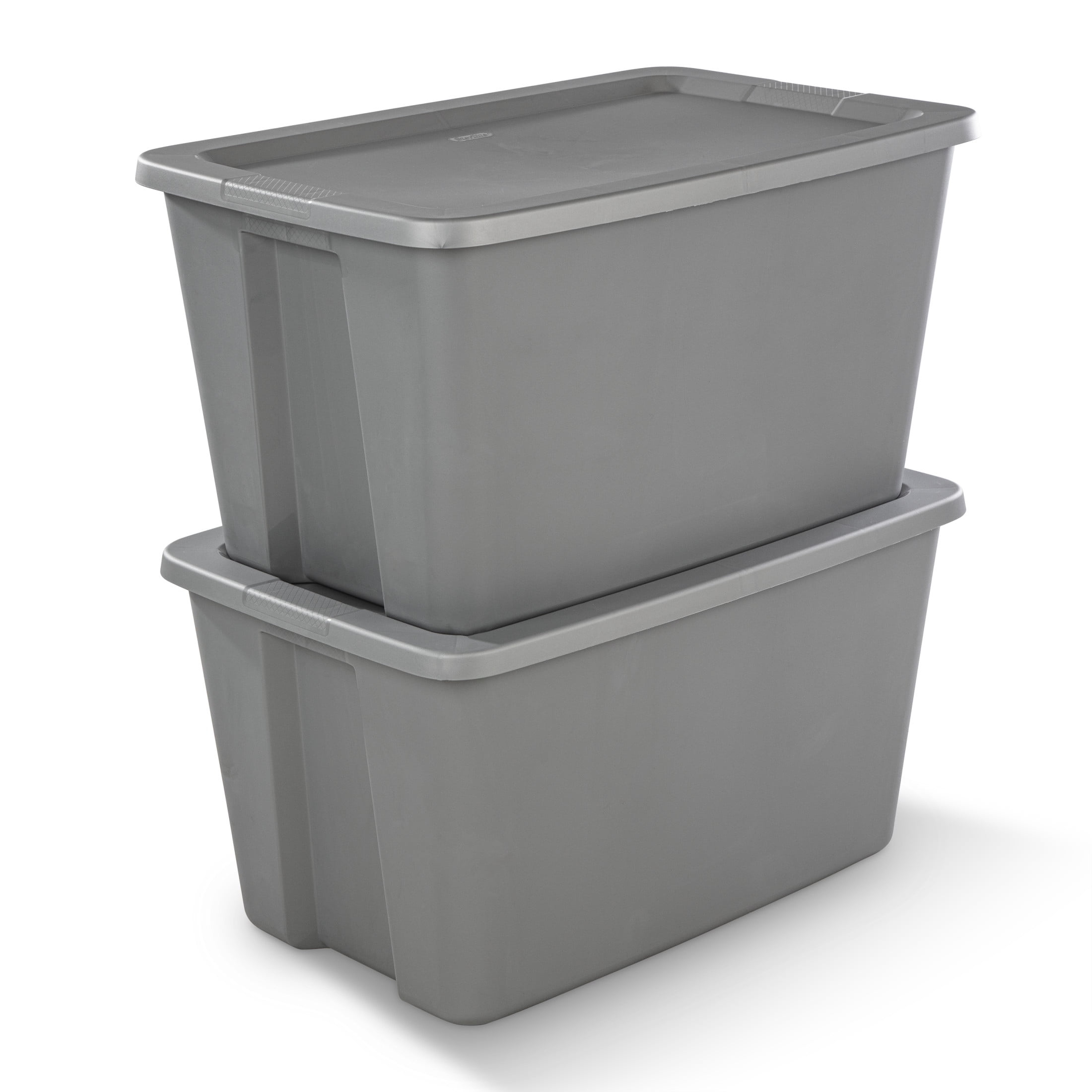 Sterilite 30 Gallon Extra-Large Storage Bin, Durable Plastic Storage Container with Snap-On Lid, Gray