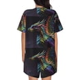 thumbnail image 6 of Haiem Dragon with Colorful Tail Pattern Pajama Set for Women 2 Piece Lounge Set Short Sleeve Tops and Shorts Soft Sleepwear-Medium, 6 of 7