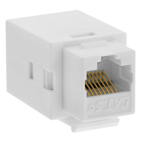 Cmple - CAT5e Keystone Coupler RJ45 Female to Female CAT5 Keystone Insert Inline Coupler 8P8C - White