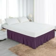 thumbnail image 4 of 600-TC Pima Cotton Universal Wrap Around Bed Skirt Super Single (48" x 84") Size, Easy Fit 1-PC Bed Skirt Luxury Fabric 3 Sided Coverage 24" Drop Length, Plum, 4 of 5