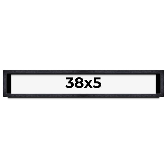 38x5 IN Shadow Box Frame Black | 1 Inches Deep Real Wood Farmhouse Shadowbox Display Frame | UV