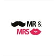 thumbnail image 3 of Wedding Duvet Cover Set, Funny Stencil Art Lips Moustache Mr and Mrs Retro Design Art Print, Decorative 3 Piece Bedding Set with 2 Pillow Shams, Queen Size, Black Pink White, by Ambesonne, 3 of 3