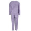 thumbnail image 3 of Cyglowse Womens Pajama Sets Fuzzy Pajamas Winter Warm Loungewear Soft Fleece Pjs 2 Piece Lady Plush Sleepwear Lounge Sets Purple One Size, 3 of 5