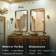 thumbnail image 4 of Tetote  Modern Metal Frame Wall Mounted Bathroom Vanity Mirror 24x36 - Bronze, 4 of 6