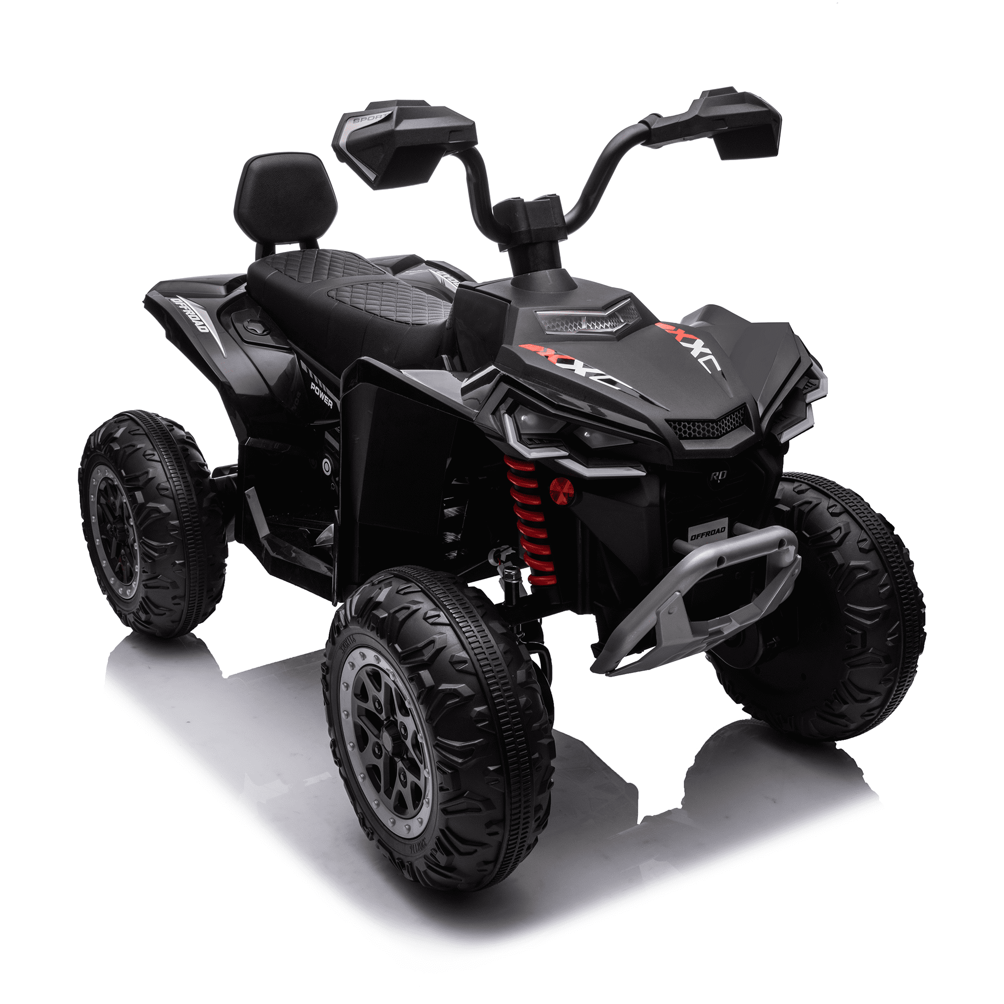 Jorfly 24V Ride on Truck ATV Car，Power Car Wheel 2-Seater Power Car Wheels Kids ATV – 800W 4WD Power with Remote Control & Extended Range Battery (Black)
