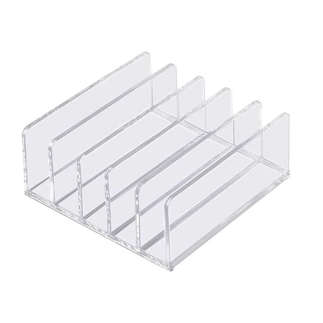 Organizador de archivos de escritorio, archivador de escritorio, clasificador de letras acrílicas, soporte para cartas, suministros de oficina, sobre Sunnimix Titular de archivos de escritorio