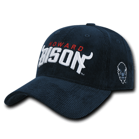 NCAA Howard University Bisons Structured Corduroy Baseball Caps Hats Navy