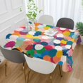 thumbnail image 2 of Yayeee Tablecloths 54" x 54" Rectangle Wrinkle Resistant Party Table Cover, Dark Colorful Circles, 2 of 8