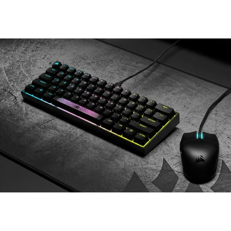 CORSAIR - K65 RGB Mini Wired 60% Mechanical Cherry MX SPEED Linear Switch Gaming Keyboard with PBT Double-Shot Keycaps - Black