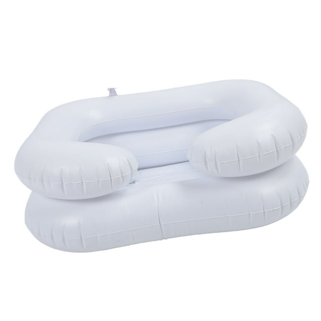 Hair Washing Tray, Portable Easy To Inflate Inflatable Shampoo Basin for Elderly White,Clear