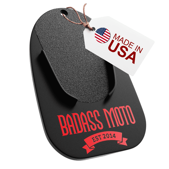 Badass Moto Motorcycle Kickstand Pad Black;