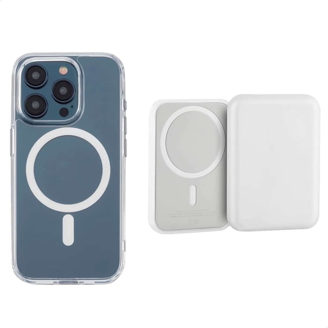 YUWY Kit Accesorios Compatibles Con MagSafe Para iPhone 15 Pro Max Antigolpes Combo de Funda y Batería Compatible Con MagSafe Para iPhone 15 Pro Max Kit Accesorios Regalo Para iPhone