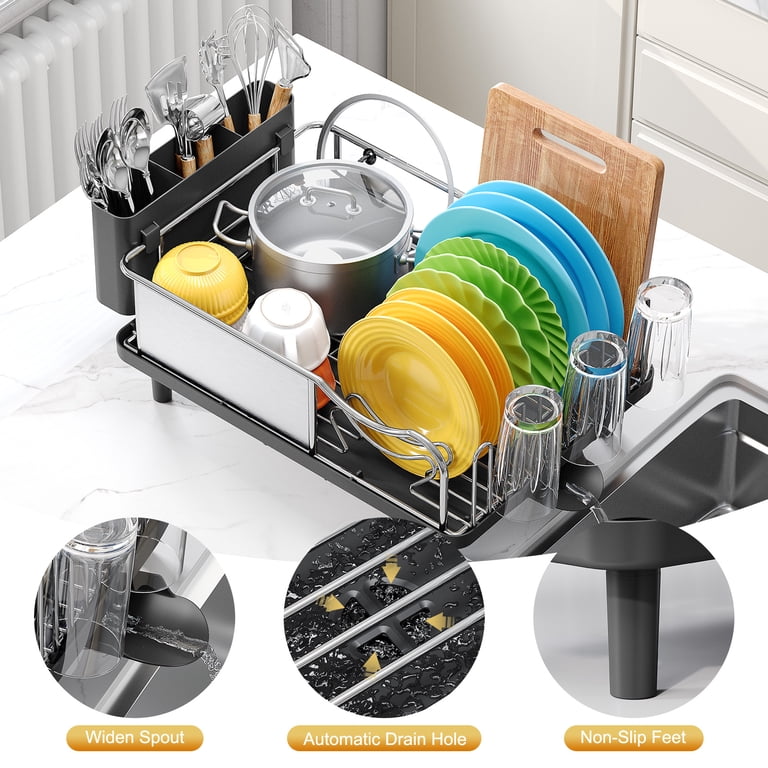 KINGRACK 304 Stainless Steel Dish Drying Rack, Black photo 4