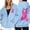 Blue, variant on Breast Cancer Awareness Zip Up Hoodie Women Long Sleeve Jackets for Women Pink Ribbon Hooded Sweatshirts