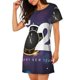 thumbnail image 2 of Easygdp 2025 Happy New Year 4 Camisón de manga corta para mujer, informal, estampado, 2 of 6