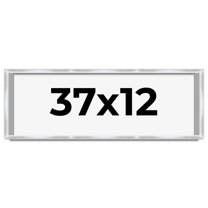 37x12 Frame Silver Whitewashed Wood Grain Solid Wood Shadow Box | 0.75 Inch Moulding Width | 0.75