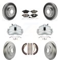 thumbnail image 1 of Transit Auto Front Rear Disc Brake Caliper Coated Rotors Drums Semi-Metallic Pads Kit (8Pc) for Car Volkswagen Jetta with 288mm Diameter Rotor KCG-100382S, 1 of 11
