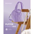 thumbnail image 3 of Insulated Lunch Box for Women, 12L Puffy Reusable Lunch Bag for Work, Office & Picnic, Leak-Proof Tote with Shoulder Strap,Purple, 3 of 6