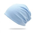 thumbnail image 1 of Zhuge 1 unisex double-layer solid color pile cap, thin pullover cap, used for clothing matching, gardening, beach (light blue), 1 of 4