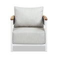 thumbnail image 2 of Jennifer Taylor Home Rhodes 29" Upholstered Teak & Aluminum Patio Arm Chair Birch Gray Chenille, 2 of 9