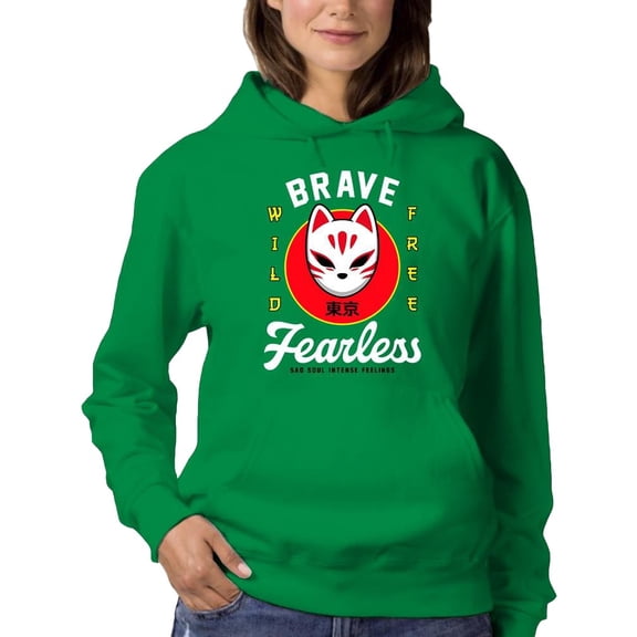 Fox Mask Brave Fearless Hoodie Women -Image by Shutterstock, Female 3X-Large