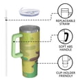 thumbnail image 3 of Camouflage 40oz Tumbler– Stainless Steel Insulated Tumbler with Handle and Straw, Large Capacity Travel Cup for Hot & Cold Drinks, 3 of 6