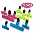 thumbnail image 1 of Pack of 9 Chip Bag Clips - Large / Medium Size, Assorted Sizes Fresh Food Bag Clips Plastic Heavy Seal Grip Photo File Clamps, for Kitchen / Office / Home, 1 of 8