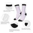 thumbnail image 3 of Fuzoiu Purple Checkboard Print Kids Socks For Boys Girls,Grip Crew Socks with Non Slip,Lightweight Stretch Crew Socks,Toddlers Crew Boot Socks, 3 of 5