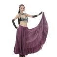 thumbnail image 4 of 720 degree Length 37.8" Tribal Dance Skirt Belly Dance Skirt Gypsy Skirt Big Swing Skirt Flax Dance skirt,darkpurple, 4 of 6
