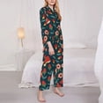thumbnail image 3 of Lsque Berries and Flowers Pattern Long Sleeve Pajama Set for Women - Soft 2-Piece Sleepwear and Loungewear Set with Pockets, Comfy Nightwear-X-Large, 3 of 7