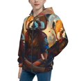 thumbnail image 2 of Pofeuu Prairie Meditating Raccoon Print Teenage Zipper Hoodie Sweatshirts Hooded Casual Jackets With Pocket For Boys Girls-Small, 2 of 6