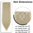 thumbnail image 4 of MY-LADY 26" 8Pcs/Set Synthetic Long Straight Full Head 18Clips in Hair Extension Real Thick Heat Resistance Hairpiece for Women Girls Natural Black,Dark Brown,Brown,Bleach Blonde, 4 of 8
