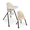 BEIGE/BLACK, variant on BABYLUXE HIGH CHAIR SEGLONIA 3-IN-1 FOLDING HIGH CHAIR, 3-POINT HARNESS