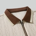 thumbnail image 5 of Antinious Men Solid Knit Zip Collar Pullover Short Sleeve Business Versatile Casual Tops, 5 of 5