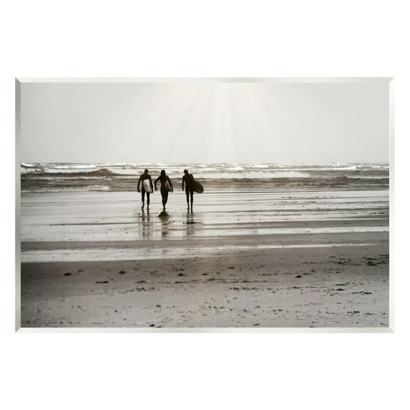 Stupell Industries Strolling Surfer Friends Landscape Photography Unframed Art Print Wall Art, 15 x 10